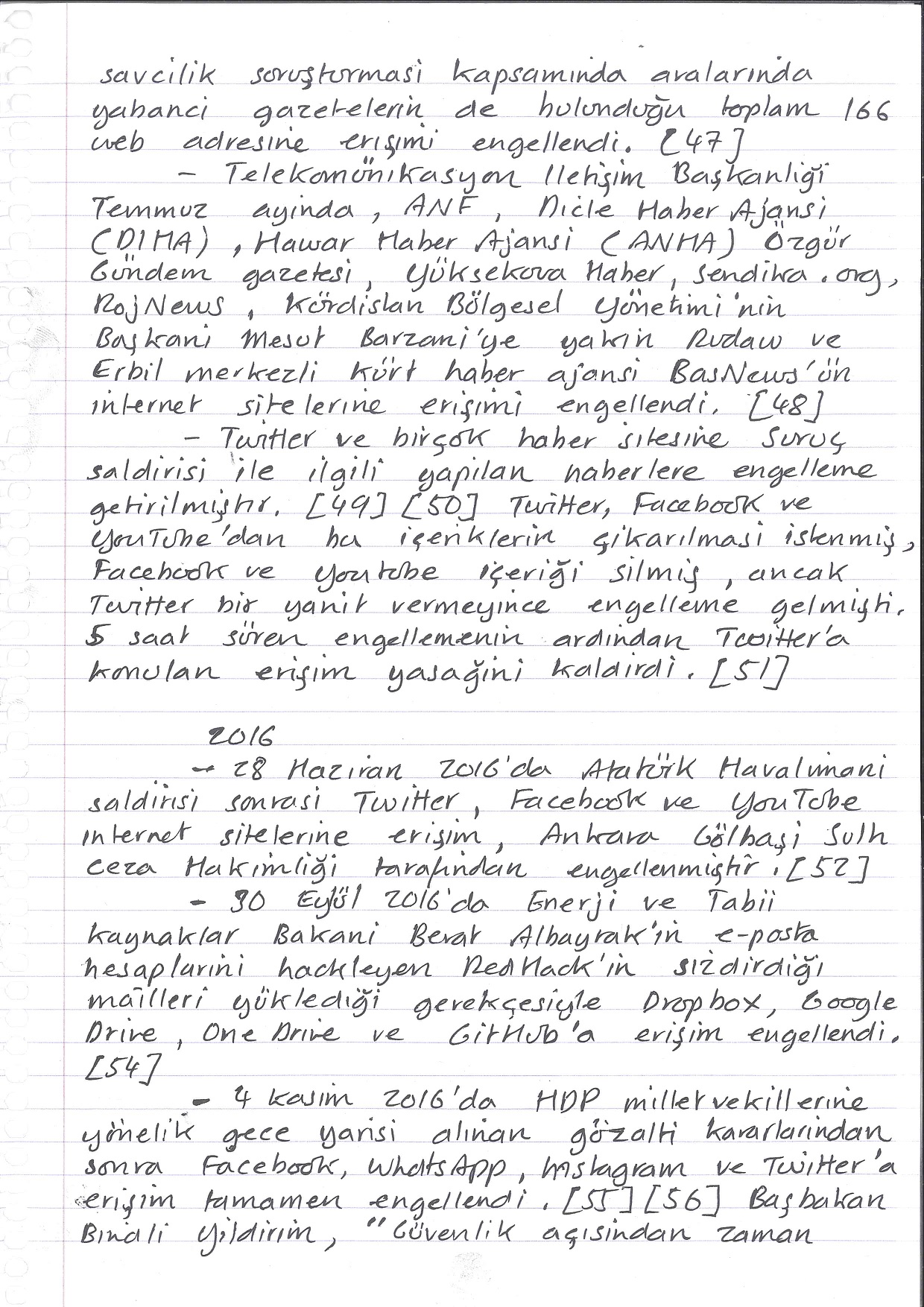 Censorship in Turkey, Handwritten
