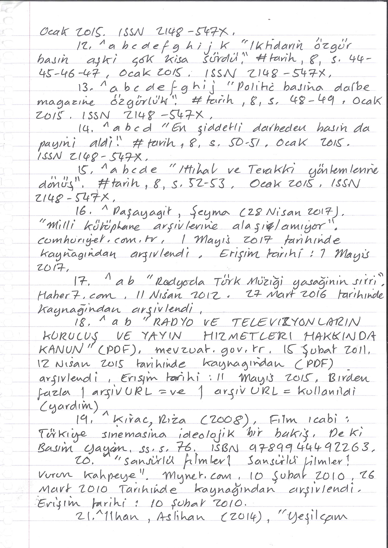 Censorship in Turkey, Handwritten