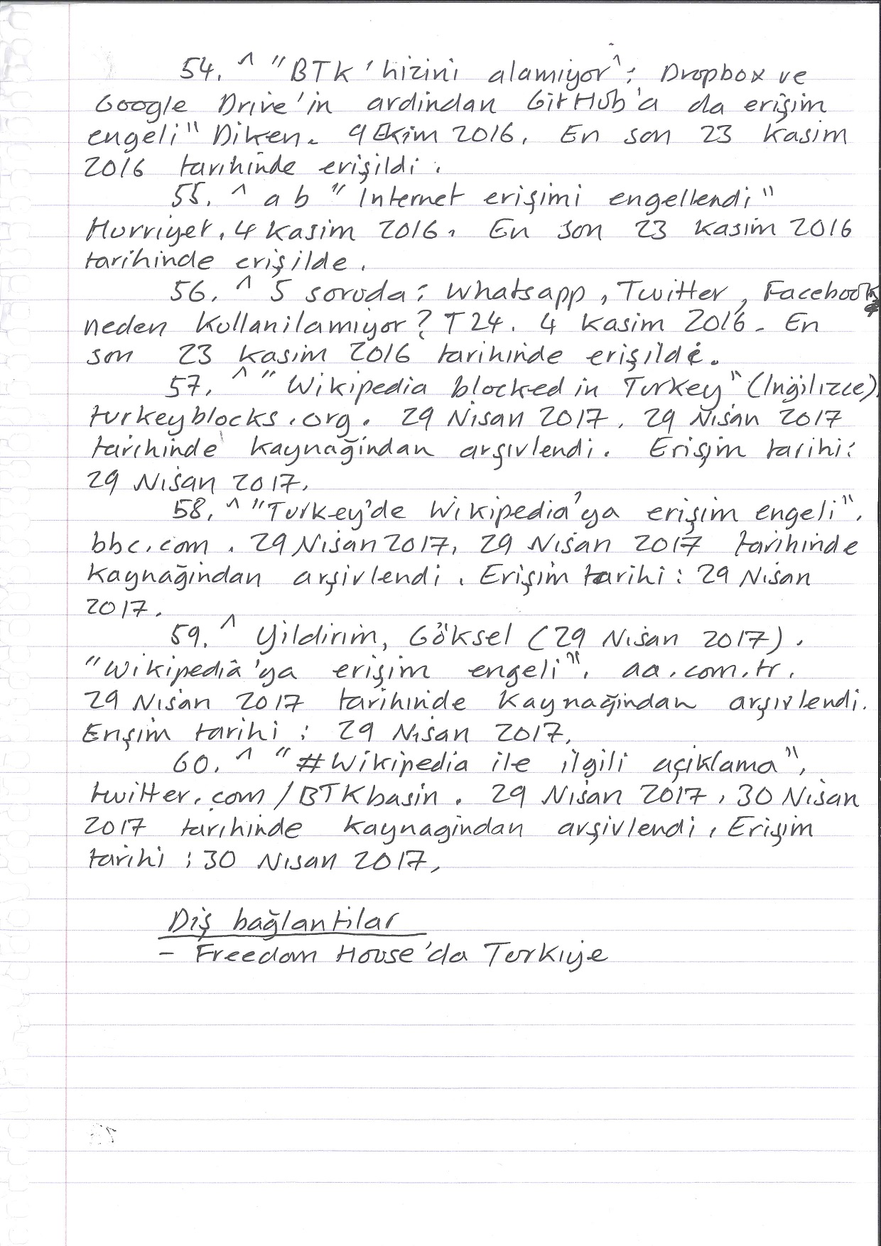 Censorship in Turkey, Handwritten