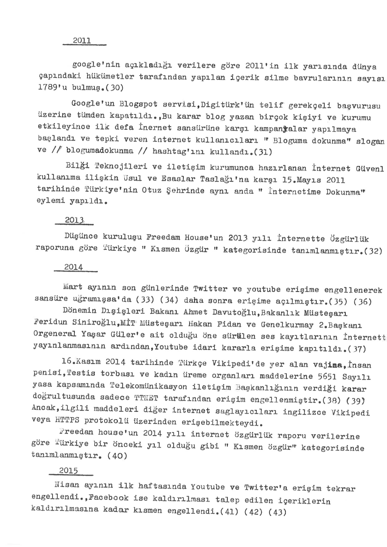 Censorship in Turkey, Typed