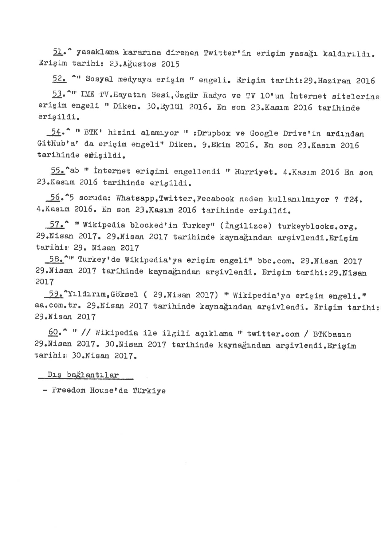 Censorship in Turkey, Typed
