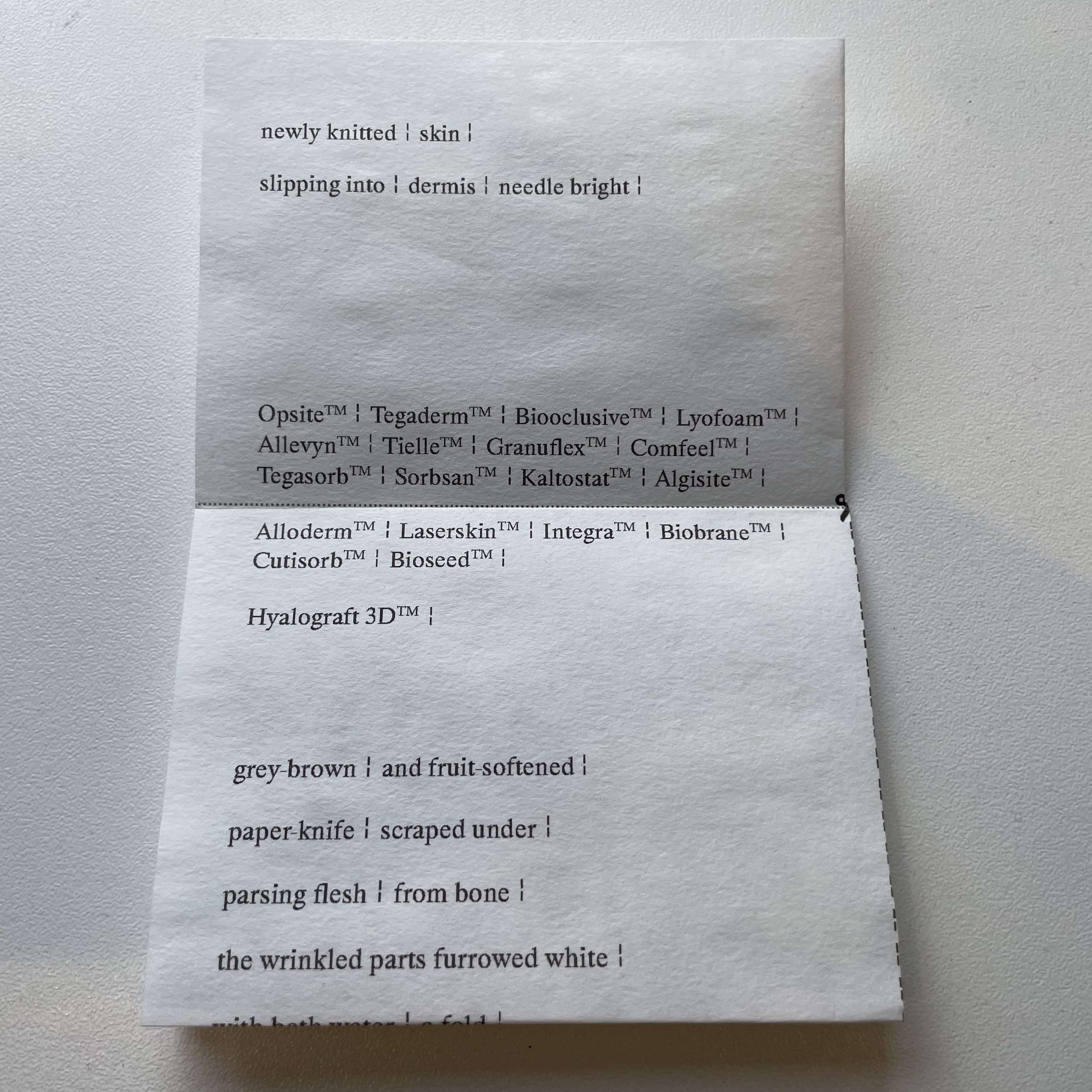 Tissue folded spread 1
